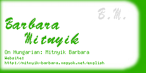 barbara mitnyik business card